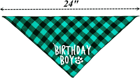 Birthday Boy Dog Bandana in Green
