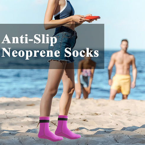 Neoprene Water Socks for Men Women Kids, 3mm Anti-Slip Beach Socks for Kayaking, Snorkeling, Diving
