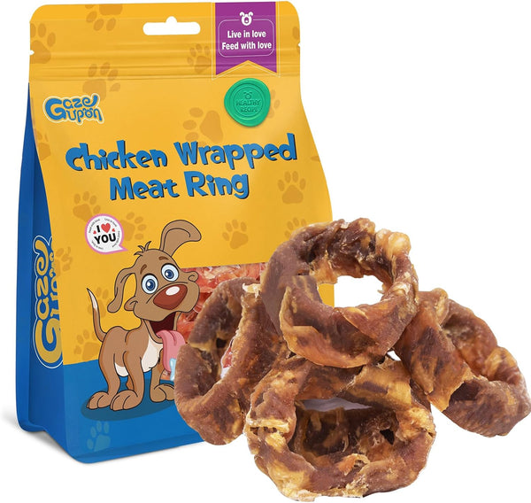 gazeupon Dog Treats, Chicken Wrapped Meat Ring, Made with Real Chicken and