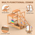 PHONDIKO 3-4 Chicken Perch with Swing, Chicken Roosting Bars, Wood Toy for Birds, Hen Ladder & Activity Play, Chickens