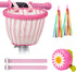 Kids Bike Basket Set, Handwoven Bike Baskets for Children, Includes Spare Leather Straps and Bell