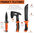 NedFoss 15" Machete & 10" Hatchets - Fixed Blade Hunting Knife with Sheath, Camping Tools Pack