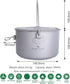 Outdoor 750ml - 2900ml Titanium Pot with Lid, Folding Bail Handle Camping Hiking Picnic Set