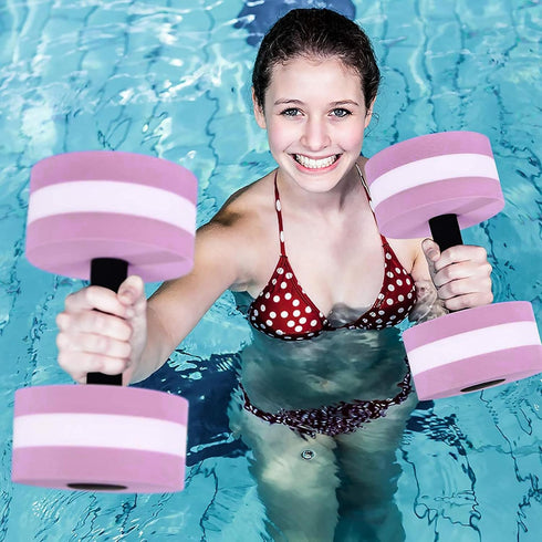 2Pcs Set Water Weights for Pool Exercise, Pool Weights for Water Exercise, Foam Dumbbells Aerobics Equipment for Pools