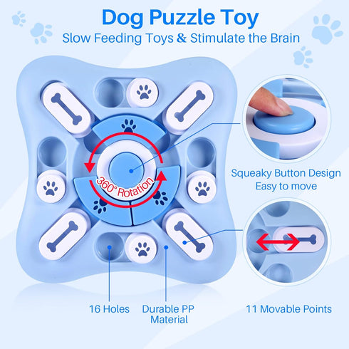 Interactive Dog Puzzle Toys for Large Medium Small Dogs, Squeaky Enrichment Mentally Stimulation Toys