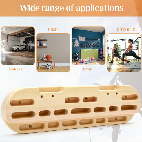 JolliLudo Climbing Hangboard Rock Climbing Fingerboard Gifts Portable Mounted Training Station Pull Up Bar Wooden Hand