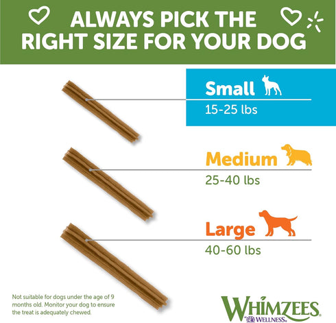 WHIMZEES by Wellness Value Box Natural Dental Chews for Dogs, Long Lasting Treats, Grain-Free, Small Breed, 89 count