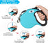 13 ft Retractable Dog Leash for Large Dogs up to 26 lbs, Tangle-Free Nylon Tape, Blue Dan S