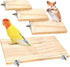 BILLIOTEAM 4-Size Bird Platforms with Wood Perches and Stand Boards - Habitat Cage