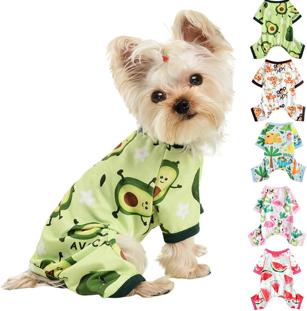 Dog Clothes for Small Dogs, Cute Pajamas for Tiny Chihuahua Yorkie, Spring Summer Outfit Pjs Jumpsuit