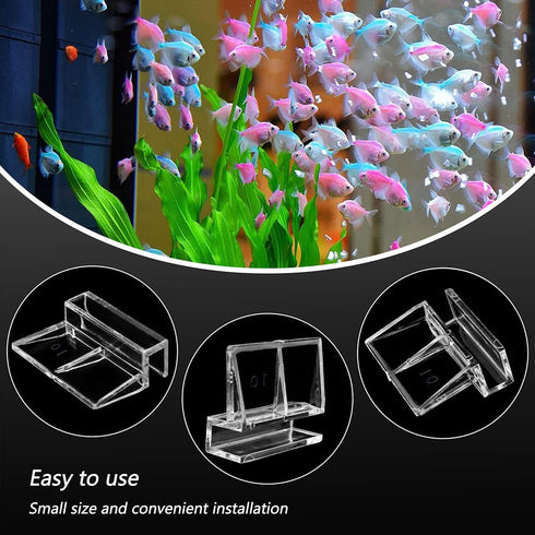 16 PCS 10mm Acrylic Aquarium Cover Clip, Clear Fish Tank Glass Support Holder for Rimless Aquariums