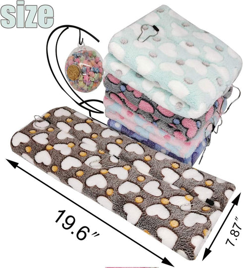 LEFTSTARER Guinea Pig Accessories - Sugar Glider Cage Accessories, Hamster Rat Toys, Ferret Hammock (Heart-Brown)
