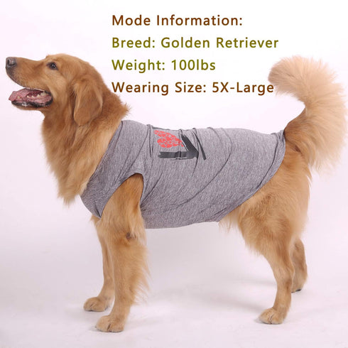 Dog Shirts Love Puppy Shirt for Pets, Sleeveless Vest T-Shirt, Apparel for Dogs Cats (5X-Large, Grey-Pet)