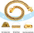 BAOBOTE Gold Chain Dog Collar, 16MM 18K Gold Heavy Duty Cuban Link with Secure Snap Buckle, Chew Proof for Dogs (24"