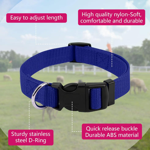 3 Pack Goat Collars with Bell, Adjustable Sheep Collars with Quick Release Buckle, Durable Nylon