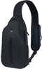Sling-Bag Crossbody-Bag for Women and Men, Portable Hiking Daypack with Water Bottle Pocket (Black)