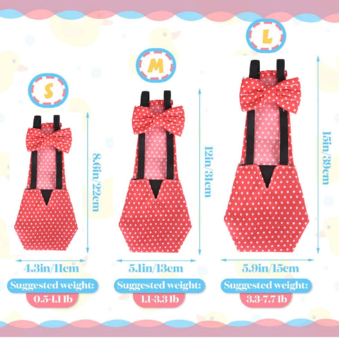 6 DoubleFill Pcs Chicken Diapers for Indoor Chickens Reusable Washable Duck Diapers with Bowtie Adjustable Ducklings