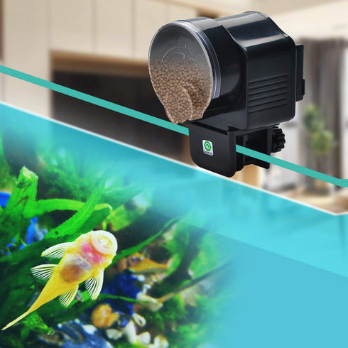 Lychee Aquarium Fish Feeder, Automatic Fish Food Dispenser with Timer for Holiday Vacation (AF-2003)