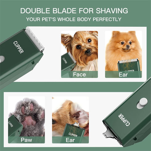 2-in-1 Professional Dog Grooming Kit - Low Noise, Waterproof, USB Rechargeable, Safe Ceramic Blade
