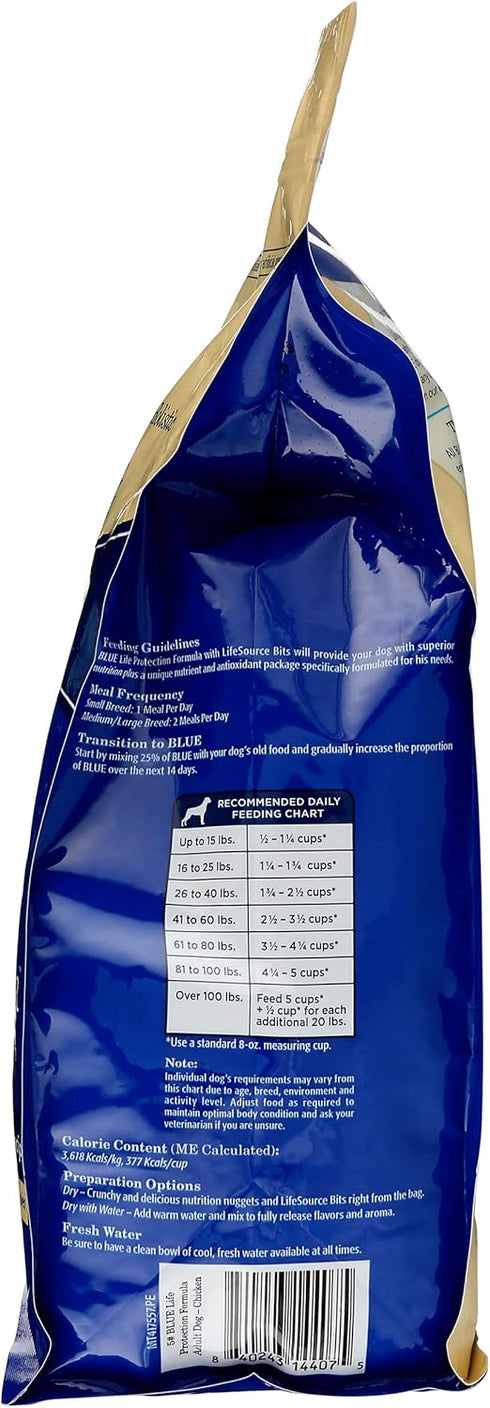 Blue Adult Dry Dog Food Life Protection Formula, Chicken & Brown Rice Recipe, 5 Pound, Pack of 3