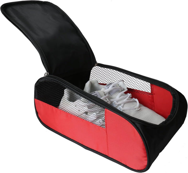 Outdoor Golf Shoes Bags, Travel Shoes Bags Zippered Sport Shoes Bag (Red)