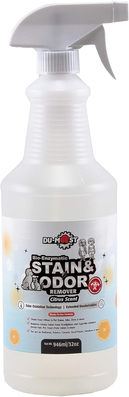 Bio-Enzymatic Stain & Odor Remover, Professional-Grade & Biodegradable, 32 Oz for Pet Urine, Wine, Ink, Fabric Cleaning