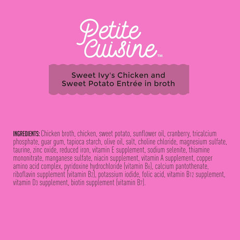 PETITE CUISINE Grain-Free Wet Cat Food, Sweet Ivy's Chicken & Sweet Potato, 24 Cans 2.8 oz