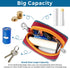 Dog Poop Bag Holder for Leash, Zippered Canvas Poop Bag Dispenser Pouch with Velcro Straps & Metal Carabiner Clip
