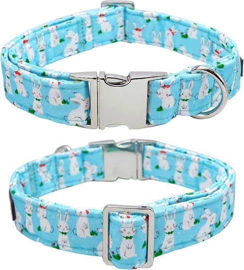 Lionet Paws Easter Dog Collar with Bowtie, Adjustable Comfortable Gift for Dogs, L, Neck 16-24 in