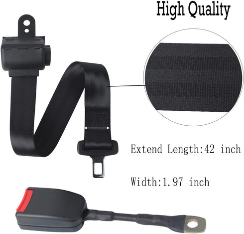 Podoy Upgraded Universal Golf Cart Seat Belts Kit, Retractable for E-ZGO TXT & RXV, Set of 2
