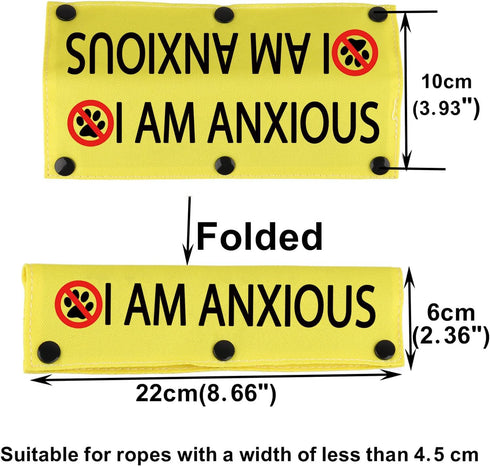 Anxiety Medical Awareness Dog Leash Sleeve - I am Anxious Dog Leash Wrap Sleeve for Pet Birthday Gift (I AM Anxious-YE