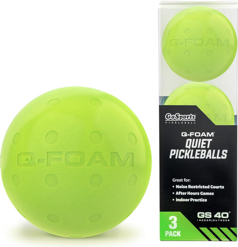 GoSports GS 40 Q-Foam Pickleballs - Quiet Foam Balls for Indoor or