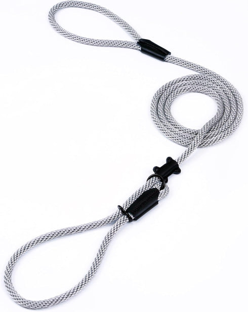 Multifunctional Figure 8 Padded Head Halter, Walking Training Leather Stopper Rope Slip Lead Dog Leash Muzzle (Grey)