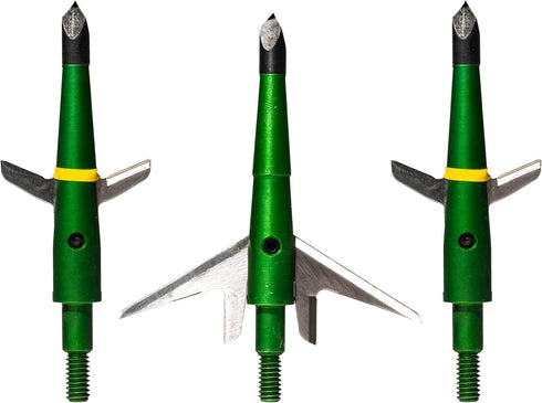 Swhacker SWH00207 #207 Broadheads, 2 Inch Cut, Set of 3-100 Grain, Green