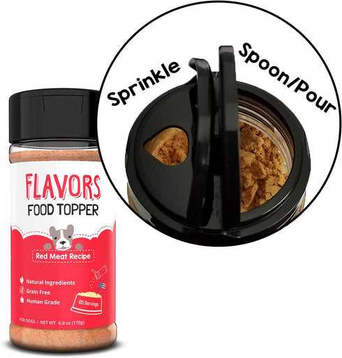 Flavors Food Topper for Dogs: Red Meat Recipe with Beef Bone Broth, 6.0oz Natural Treat Mix