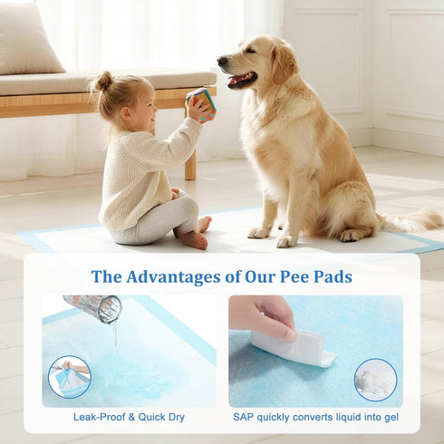 31"x47" 40 Count, Dog Pee Pads Extra Large Leak-Proof Super Absorbent Thick Disposable Potty Training Pads for Dogs
