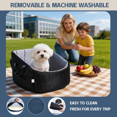 TOPOmerice 30 lbs, Cozy Dog Car Seat for Small Dogs up to Pet Booster Seat with Adjustable Harness & Non-Slip Base, Dog