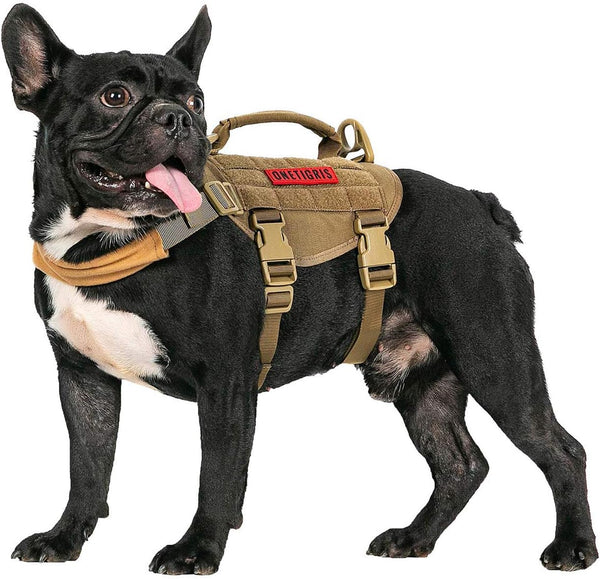 OneTigris Tactical Dog Harness, Military Vest with Handle for Small Dogs, Easy Control Training Walking