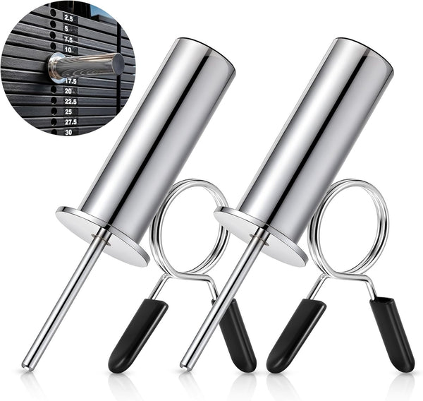 Lasnten 2 Pcs Weight Stack Pin Extender Gym Pin with Spring Clip