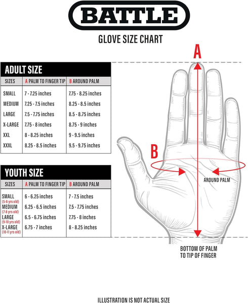 Battle Sports Ultra-Tack Football Gloves for Youth & Adults - No Slip Grip