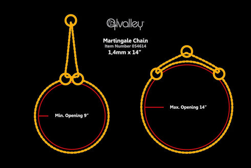 Alvalley Martingale Collar for Dogs - Show Chain Dog Collar, Brass, Safe for Training, Walking, Suitable for All Pets
