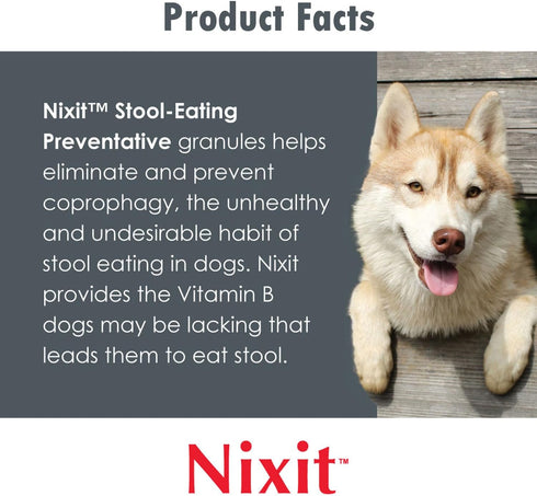 Nixit Stool-Eating Preventative for Dogs - Chicken Liver & Natural Fish Flavored Vitamin B Powder - 10.5 oz