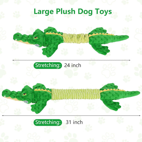 Large Interactive Squeaky Dog Toys, Plush Chew Toys with Crinkle Paper, Tug of War for Small, Medium, Large Breeds