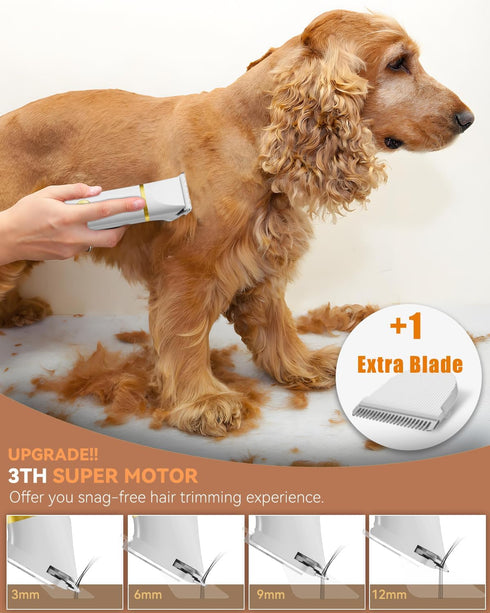Trimmer, unibono Dog Grooming Kit with Paw All-in-One Low Noise Electric Rechargeable Small Quiet Pet Clippers Foot Dog