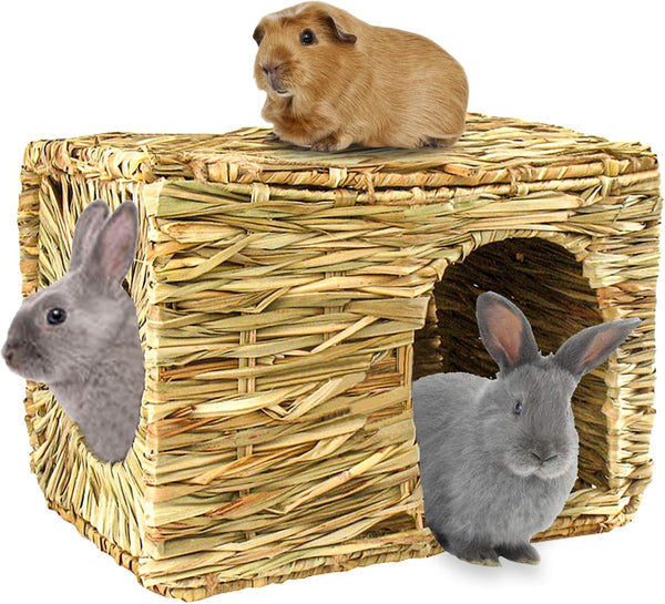 HERCOCCI Extra Large Grass House for Rabbit, Foldable & Comfortable - Small