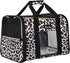 Petmolico Cat and Dog Carrier, Airline Approved Soft Travel Carrier with 3 Open Doors, Leopard