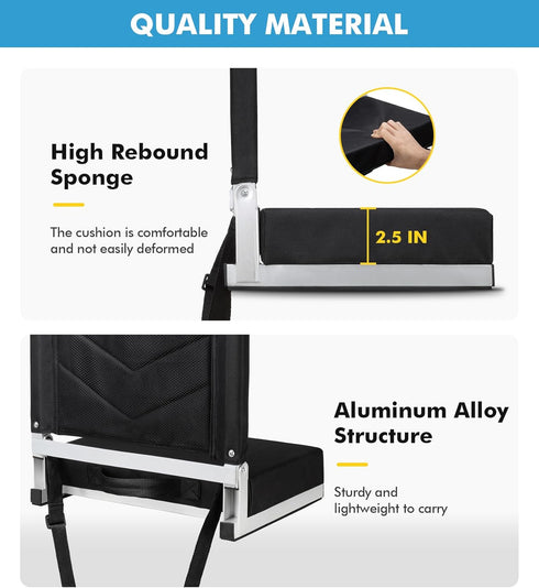 Stadium Seats with Back Support Bleacher Chairs with Back and Cushion Portable Folding Padded Stadium Chair