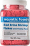 Aquatic Foods Inc. Red Brine Shrimp Color Enhancing Flakes with Vitamin Vitality Pack, Premium Zeigler