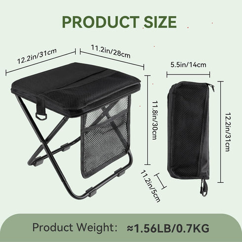 Zghncslong backpack 250 lbs Portable foldable stool, Camping Chair, with dual storage pockets and side pockets Compact