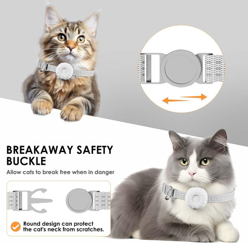 ZFSJTAG 1-Year Cat Tracker, MINI GPS Tracker for Cats, No Monthly Fee, Pet Tracker Compatible with Apple Find My